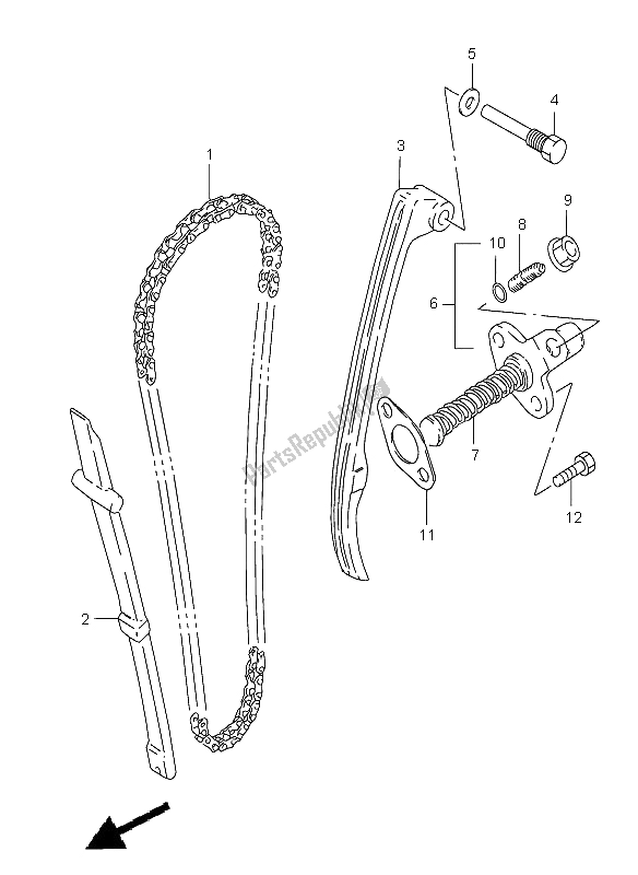 Tutte le parti per il Catena A Camme del Suzuki GZ 125 Marauder 2002