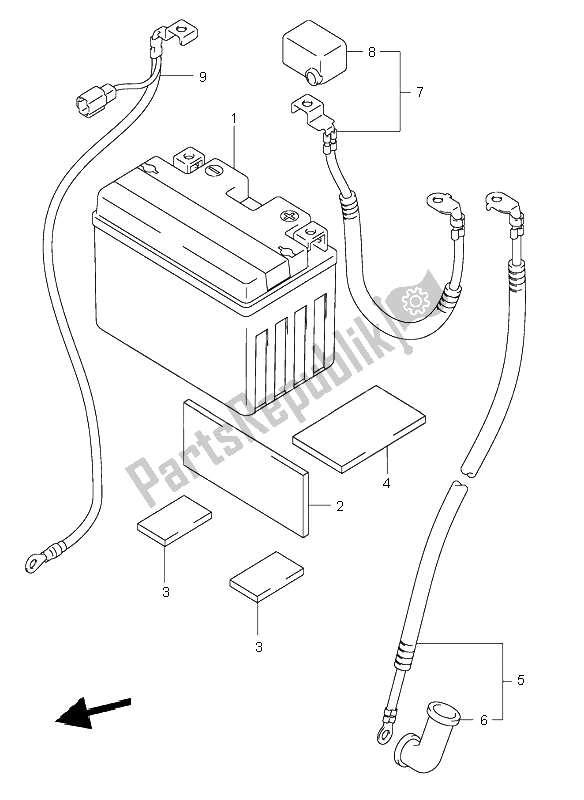 Todas as partes de Bateria do Suzuki SV 650 NS 1999