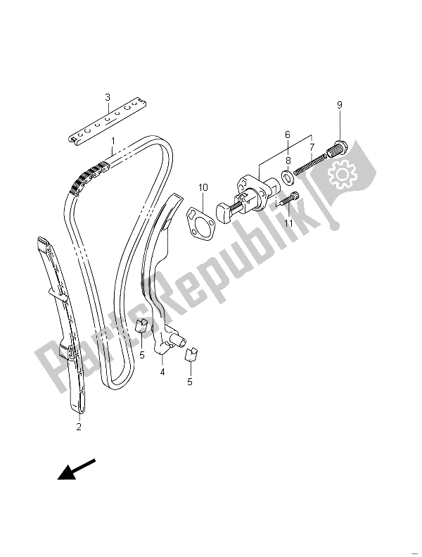 All parts for the Cam Chain of the Suzuki GSF 650 Sasa Bandit 2011