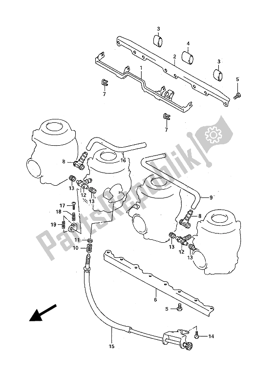 All parts for the Carburetor Fittings (e18-e39) of the Suzuki GSX R 750W 1992