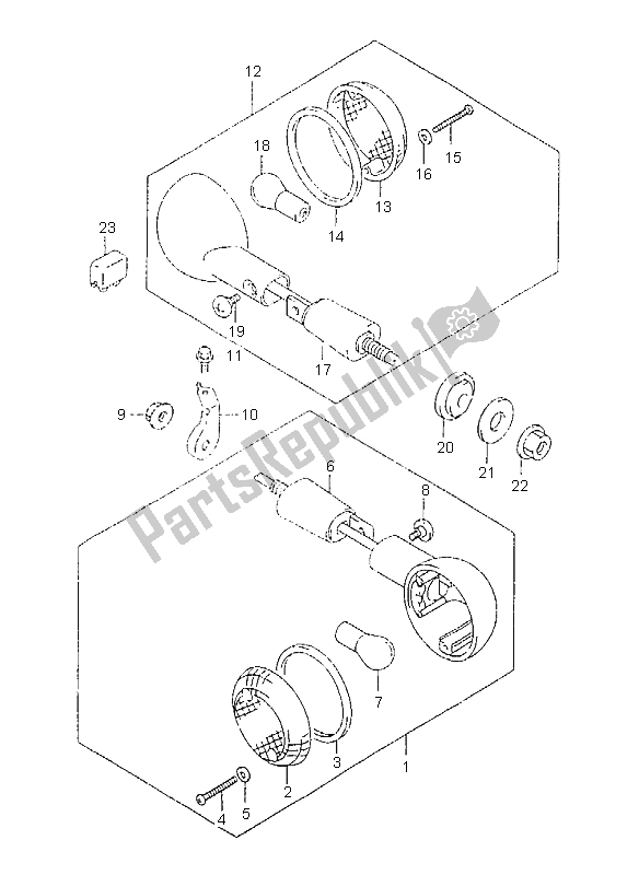 All parts for the Turn Signal Lamp of the Suzuki GZ 125 Marauder 2000