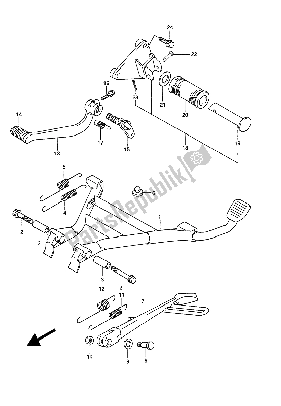 Toutes les pièces pour le Béquille Et Frein Arrière du Suzuki GSX 1100G 1991