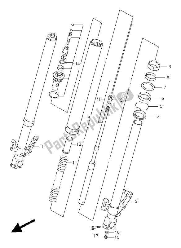 Todas as partes de Amortecedor Dianteiro do Suzuki TL 1000S 1999