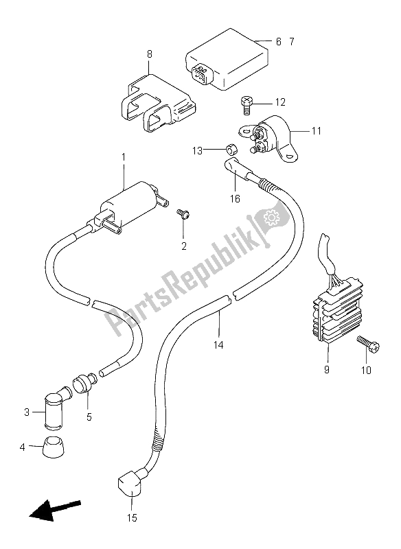 Tutte le parti per il Elettrico del Suzuki DR 125 SE 2001