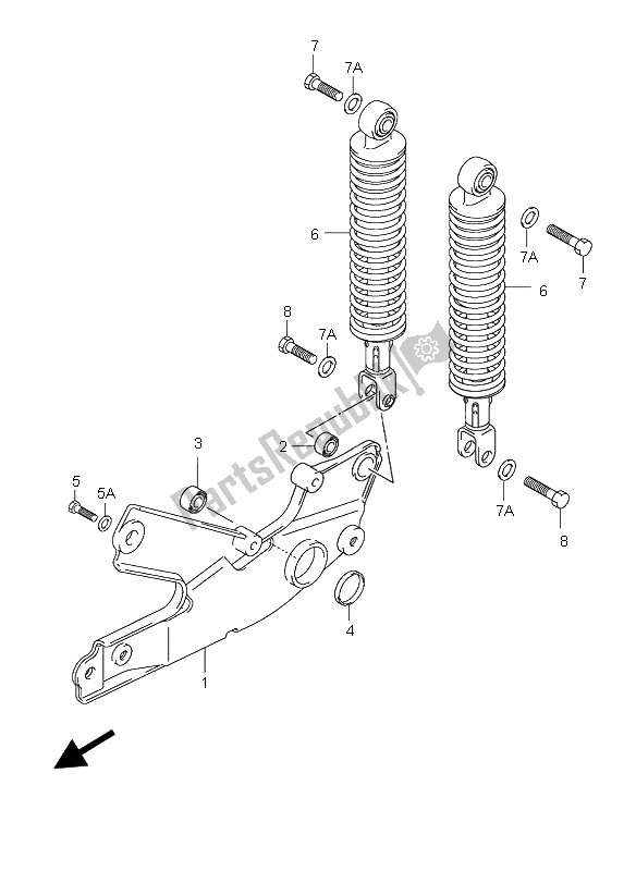 Tutte le parti per il Braccio Oscillante Posteriore del Suzuki UH 125 Burgman 2006