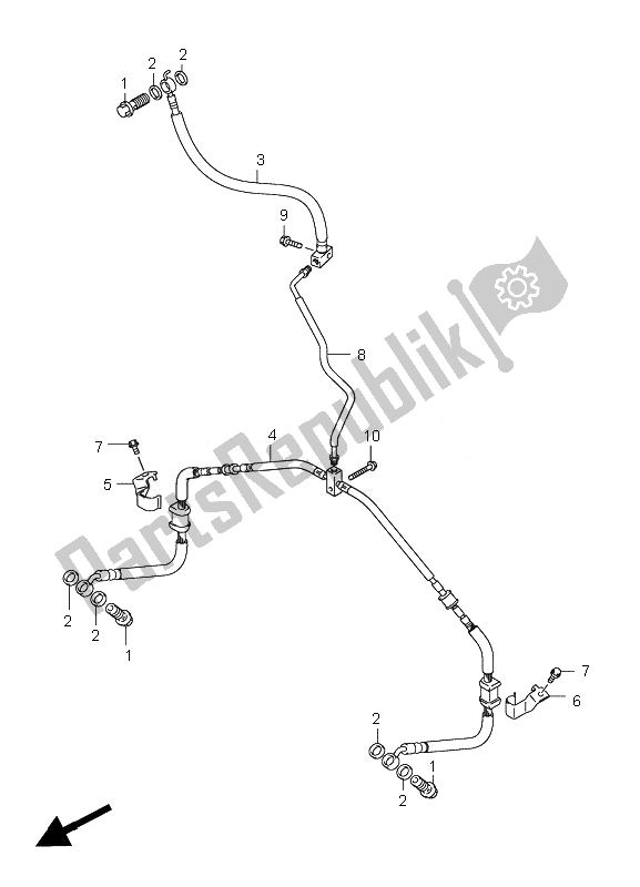 Wszystkie części do Przewód Przedniego Hamulca Suzuki LT R 450Z Quadracer 2010