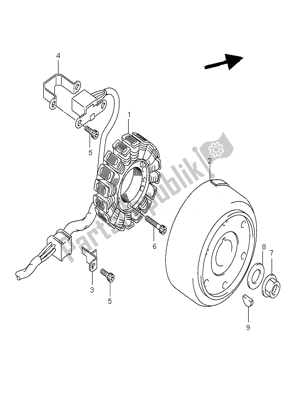 Tutte le parti per il Magnete del Suzuki DR Z 400E 2007