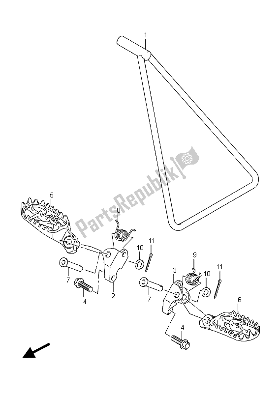 All parts for the Footrest of the Suzuki RM Z 450 2015