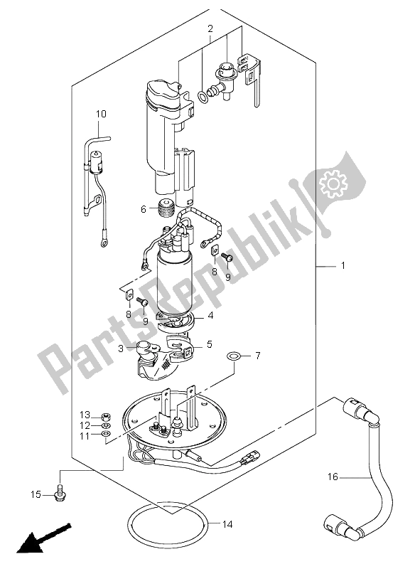 Alle onderdelen voor de Benzine Pomp van de Suzuki GSX R 1000 2003