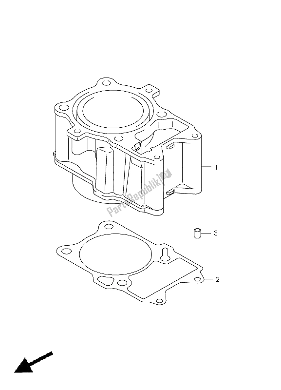 All parts for the Cylinder of the Suzuki LT A 500 XPZ Kingquad AXI 4X4 2011