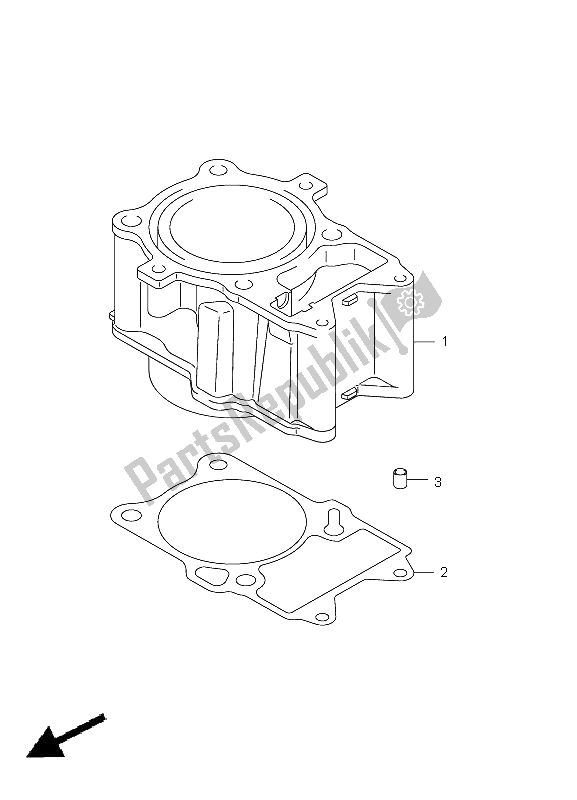 All parts for the Cylinder of the Suzuki LT A 500 XZ Kingquad AXI 4X4 2012