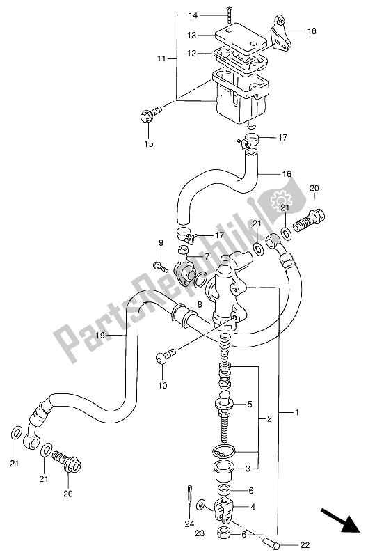 Tutte le parti per il Pompa Freno Posteriore del Suzuki RF 900R 1994