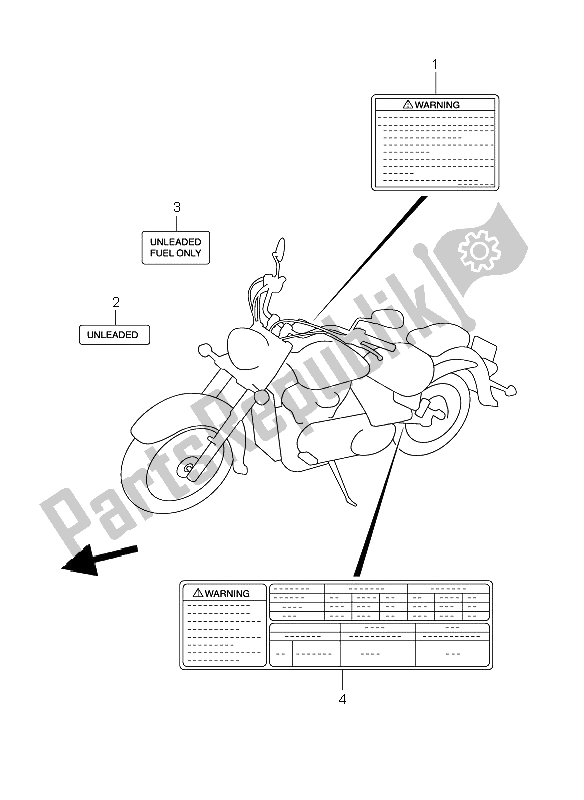 Tutte le parti per il Etichetta del Suzuki VL 800C Volusia 2006