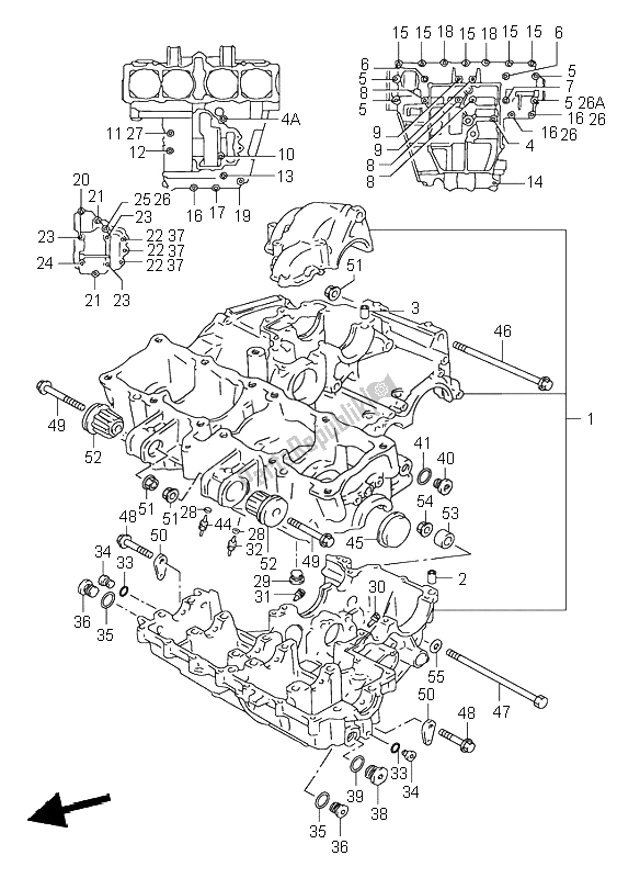 Tutte le parti per il Carter del Suzuki GSX R 1100W 1996