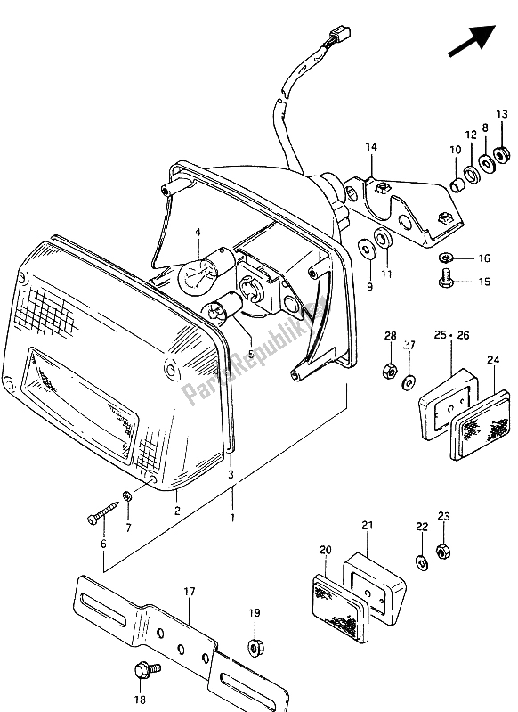 Todas las partes para Luz De Combinación Trasera de Suzuki GSX 750 ES 1986