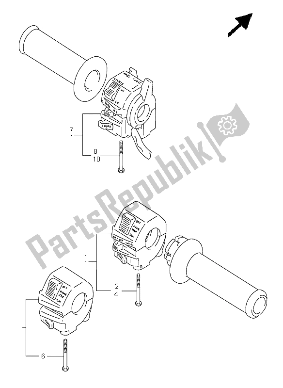 All parts for the Handle Switch of the Suzuki GSF 600N Bandit 1995