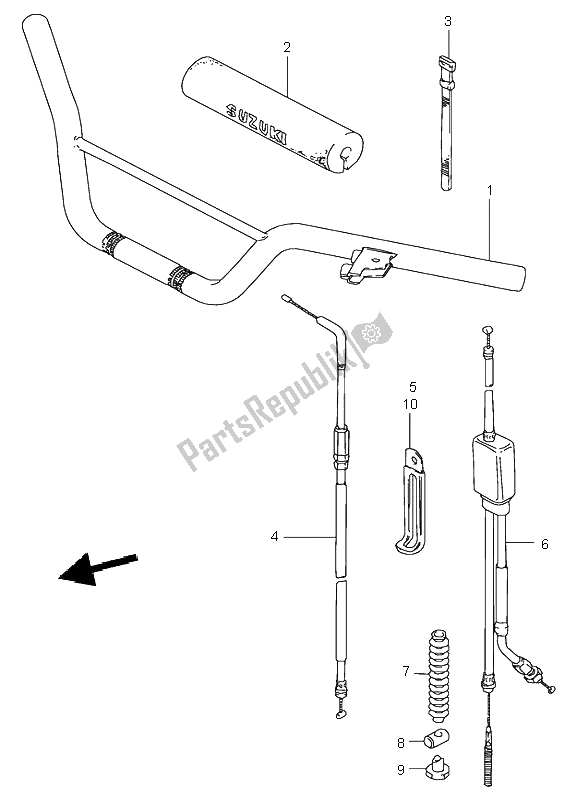 Tutte le parti per il Manubrio del Suzuki LT 50 Quadrunner 2001