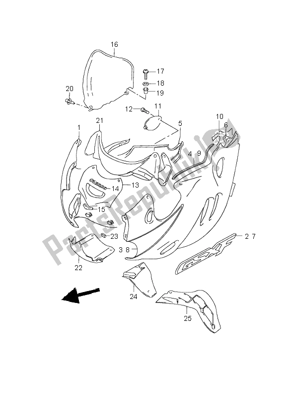 Tutte le parti per il Corpo Da Cowboy del Suzuki GSX 600F 2001