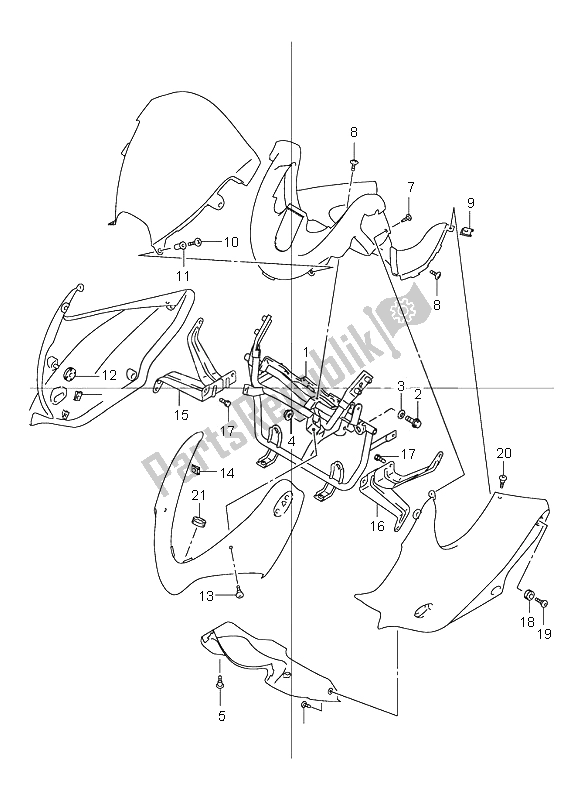 All parts for the Cowling Installation Parts (with Cowling) of the Suzuki GSF 600 NS Bandit 2002