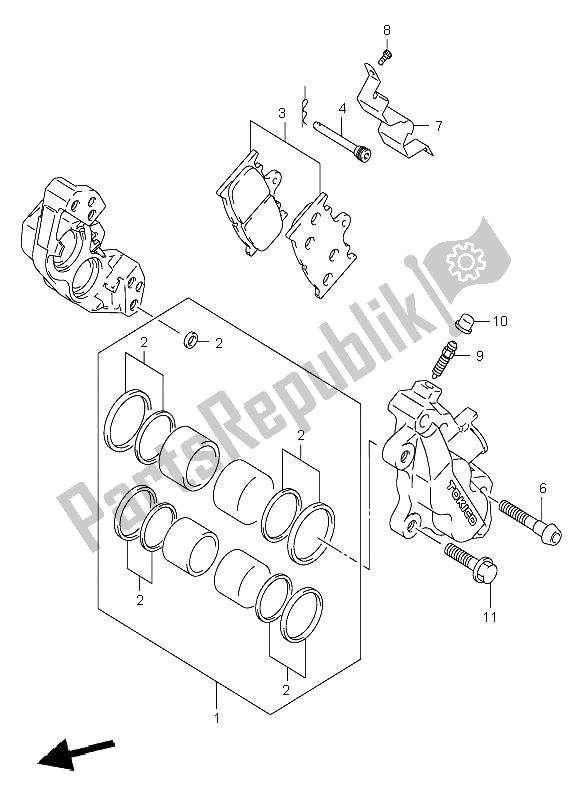 Tutte le parti per il Pinze Anteriori del Suzuki GSX R 600 2002