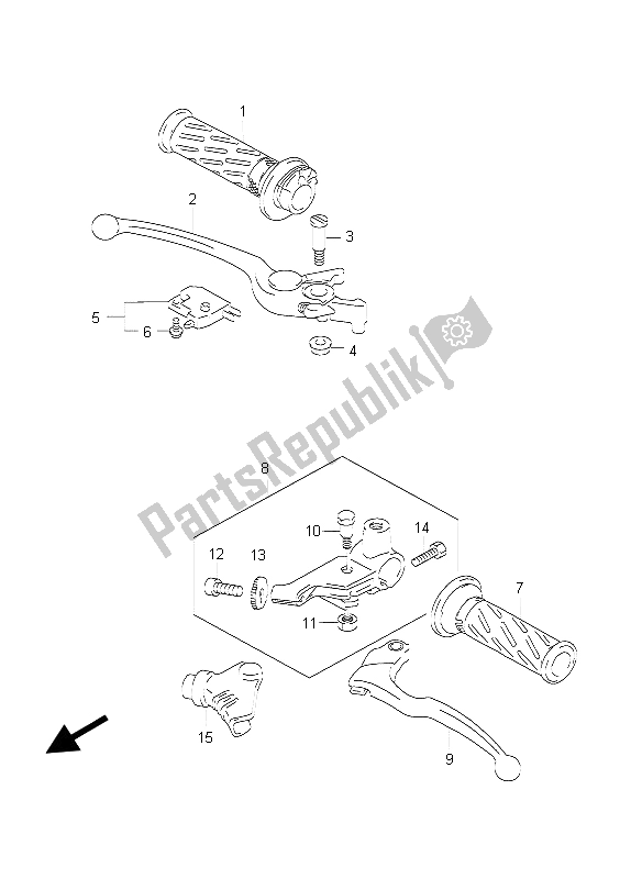 All parts for the Handle Lever of the Suzuki GS 500 EF 2004