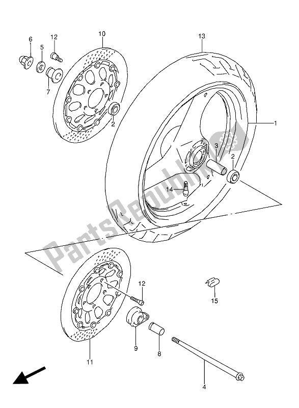 Toutes les pièces pour le Roue Avant du Suzuki GSX 600 FUU2 1991