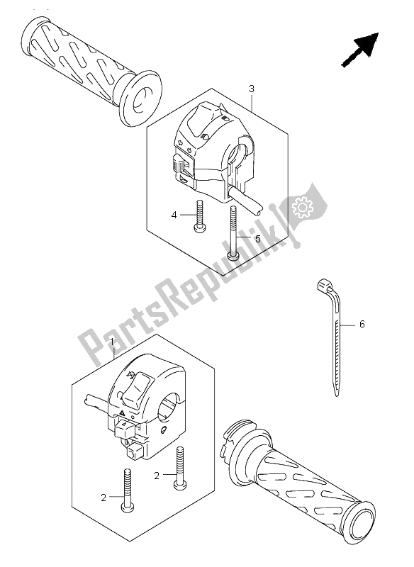 Tutte le parti per il Interruttore Maniglia (sv1000s-s1-s2) del Suzuki SV 1000 NS 2005