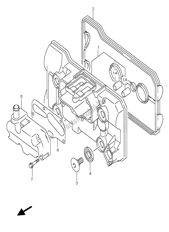 All parts for the Cylinder Head Cover of the Suzuki AN 650A Burgman Executive 2005