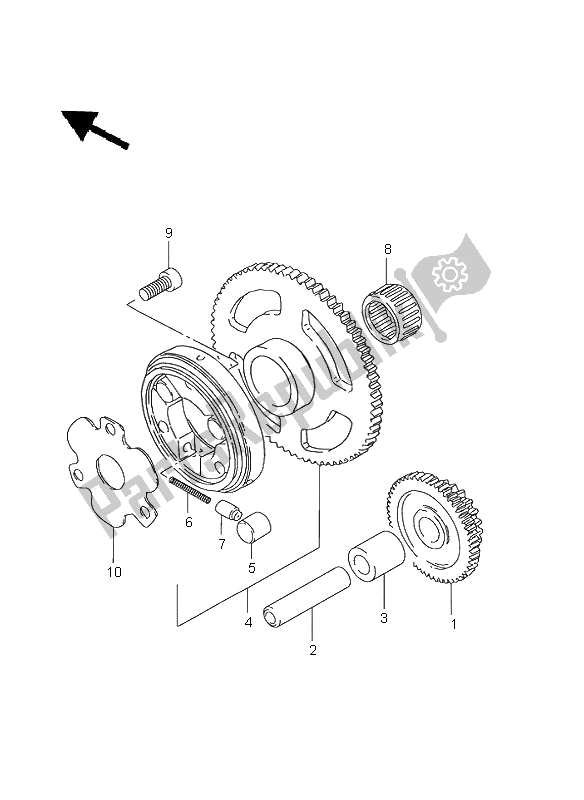 All parts for the Starter Clutch of the Suzuki GN 125E 1997