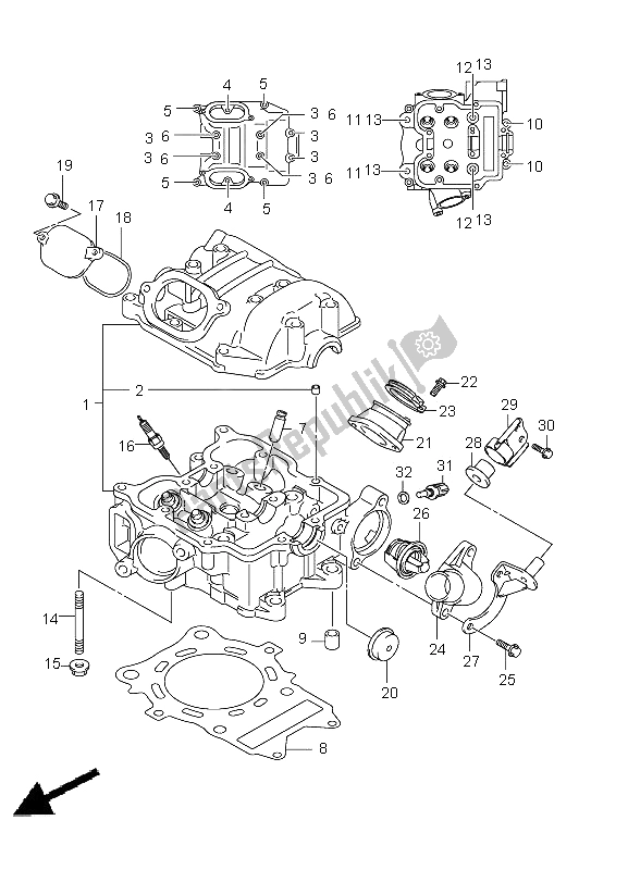 Tutte le parti per il Testata del Suzuki LT A 500 XZ Kingquad AXI 4X4 2012