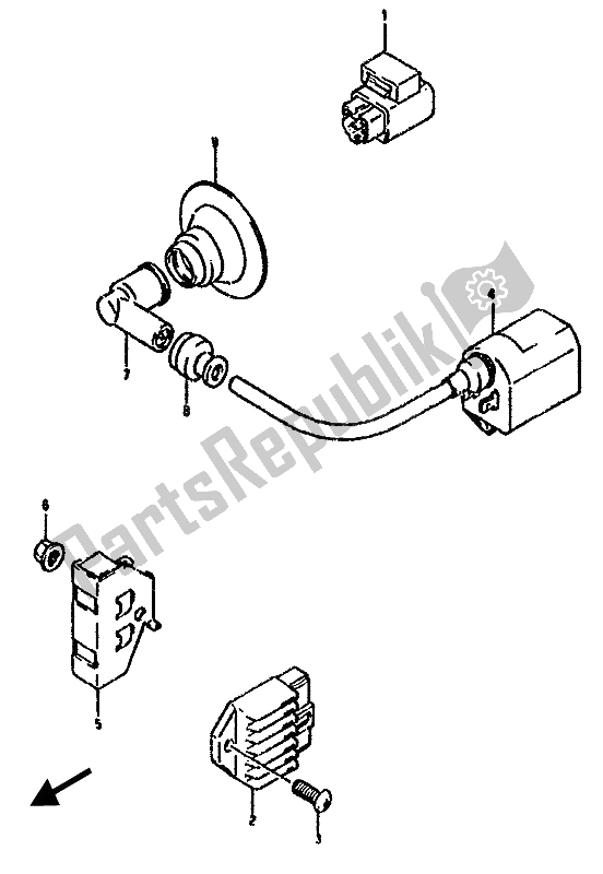 All parts for the Electrical of the Suzuki AH 50 1992