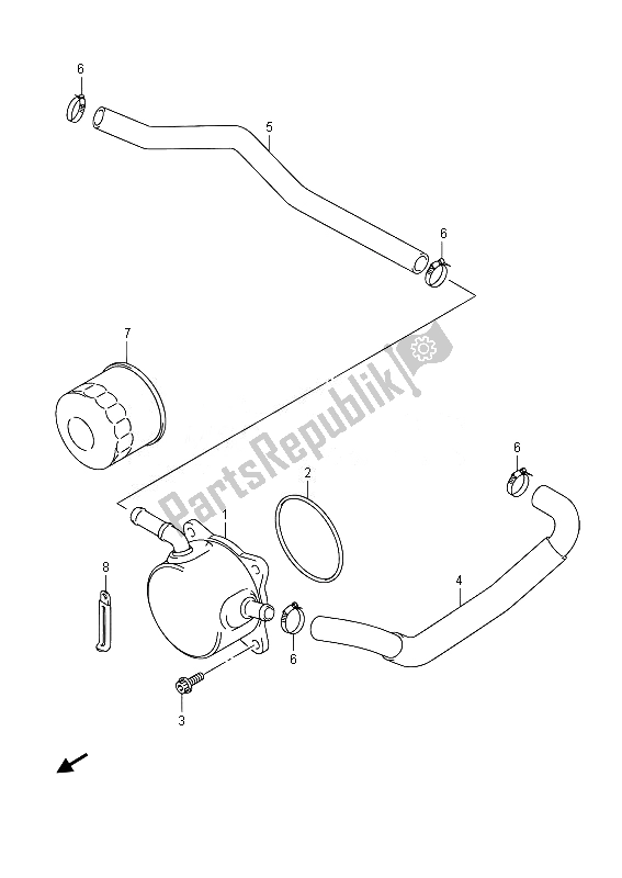 All parts for the Oil Cooler of the Suzuki GSR 750A 2014