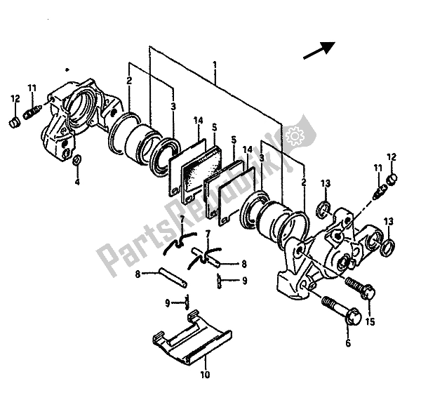 Wszystkie części do Zacisk Tylny Suzuki GSX R 750 1989