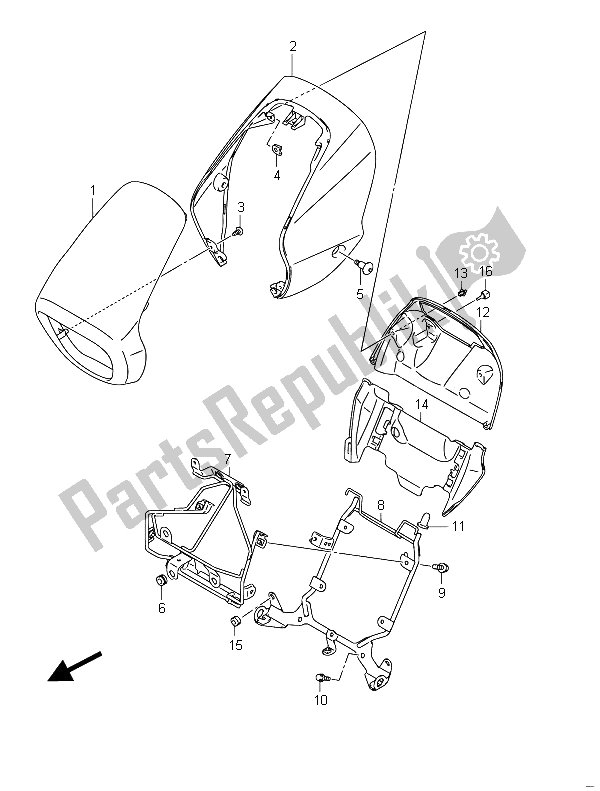 Todas as partes de Tampa Do Farol (vzr1800 E02) do Suzuki VZR 1800 NZR M Intruder 2011