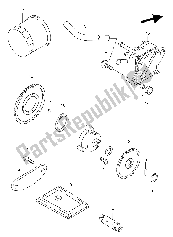 All parts for the Oil Pump & Fuel Pump of the Suzuki SV 650 NS 1999