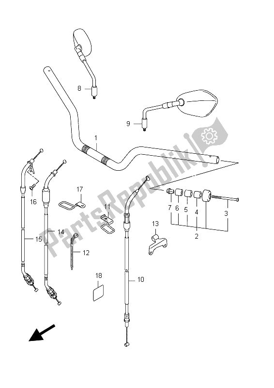 All parts for the Handlebar (sfv650u E21) of the Suzuki SFV 650A Gladius 2012
