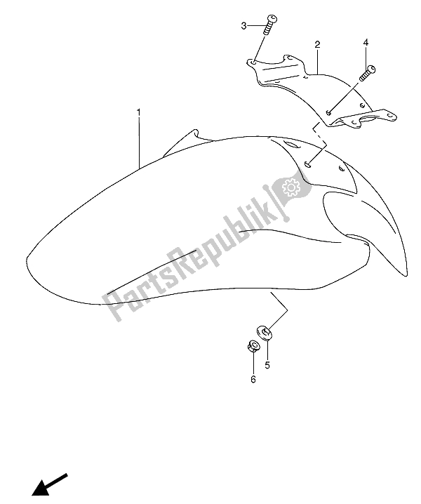 Todas las partes para Guardabarros Delantero de Suzuki RF 600 RU 1994
