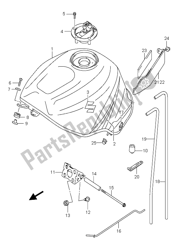 Toutes les pièces pour le Réservoir D'essence du Suzuki GSX R 750 2004