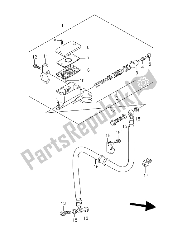 All parts for the Clutch Master Cylinder of the Suzuki GSX 1400 2006