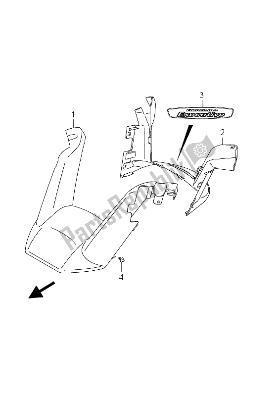 All parts for the Handle Cover of the Suzuki AN 650A Burgman Executive 2012