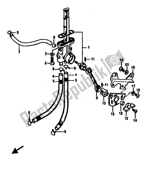 Tutte le parti per il Rubinetto Del Carburante del Suzuki RG 500C Gamma 1987