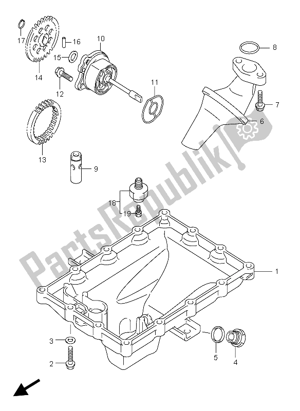 Tutte le parti per il Coppa Dell'olio E Pompa Dell'olio del Suzuki GSX R 600 2004