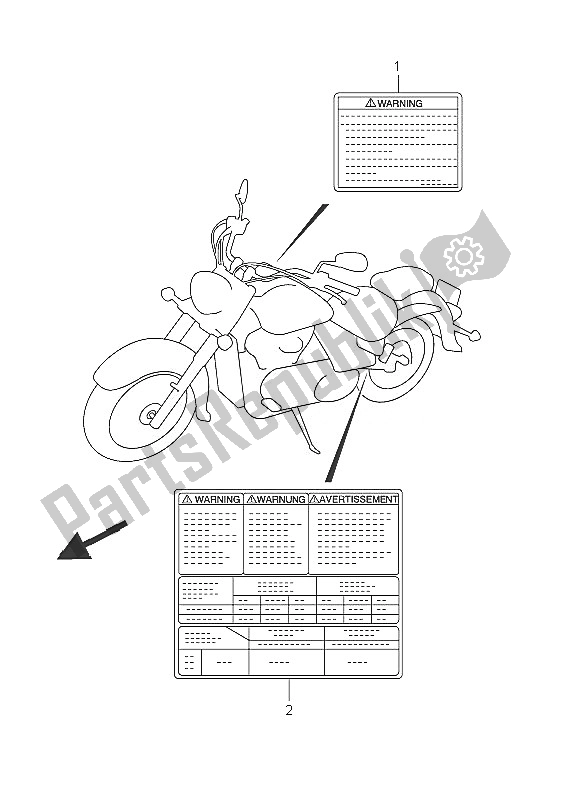 Tutte le parti per il Etichetta (vl800 E24) del Suzuki C 800 VL Intruder 2011