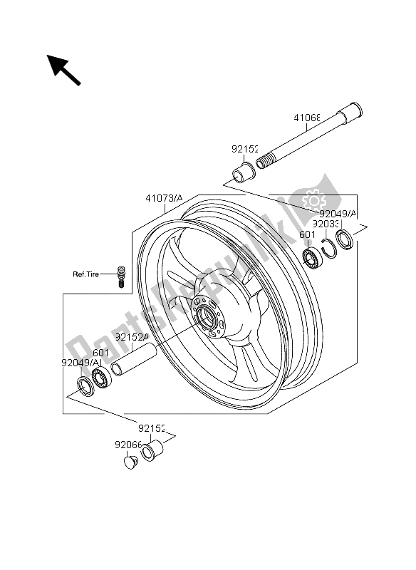 Todas las partes para Buje Delantero de Suzuki VZ 1600 Marauder 2005