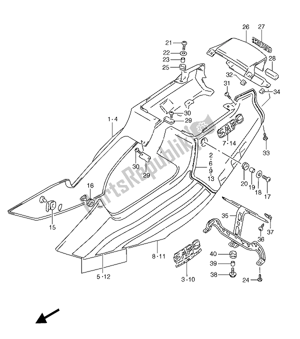 Todas las partes para Cubierta De Marco de Suzuki RGV 250 1991