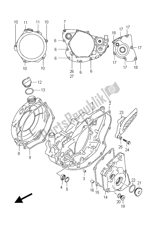 Tutte le parti per il Coperchio Del Carter del Suzuki RM Z 250 2011