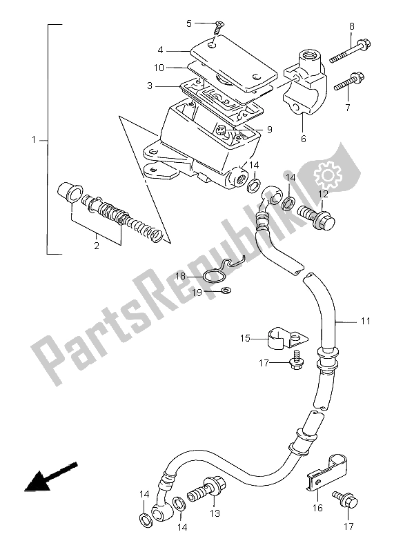 Wszystkie części do Przedni Cylinder G?ówny Suzuki VX 800 1996