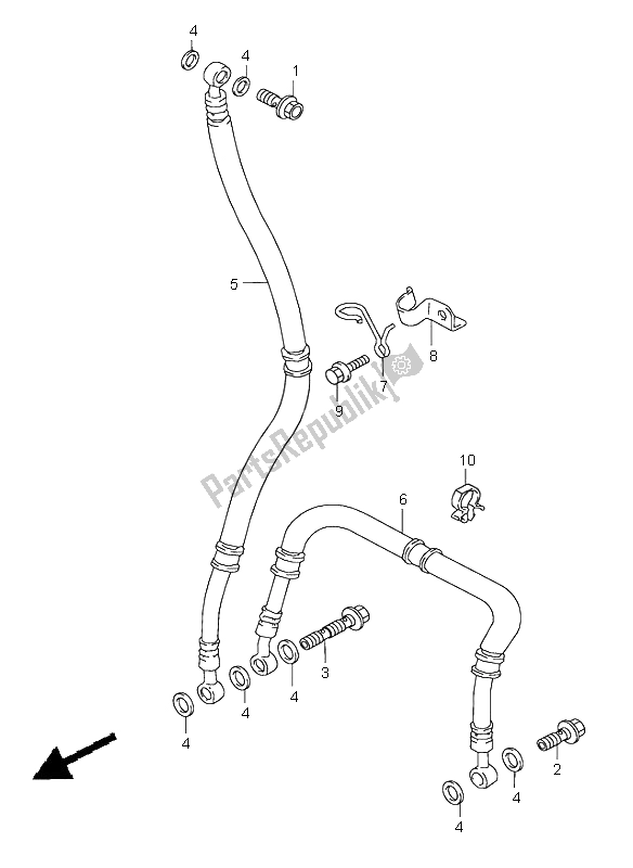 Alle onderdelen voor de Voorremslang van de Suzuki GSX R 600 1997
