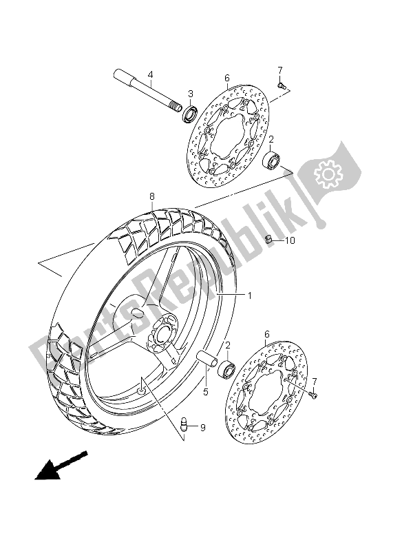 All parts for the Front Wheel (dl650 E2) of the Suzuki DL 650A V Strom 2011