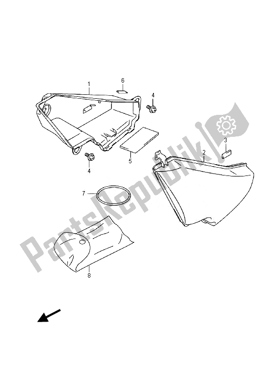 All parts for the Luggage Box of the Suzuki VL 800 CT Intruder 2014